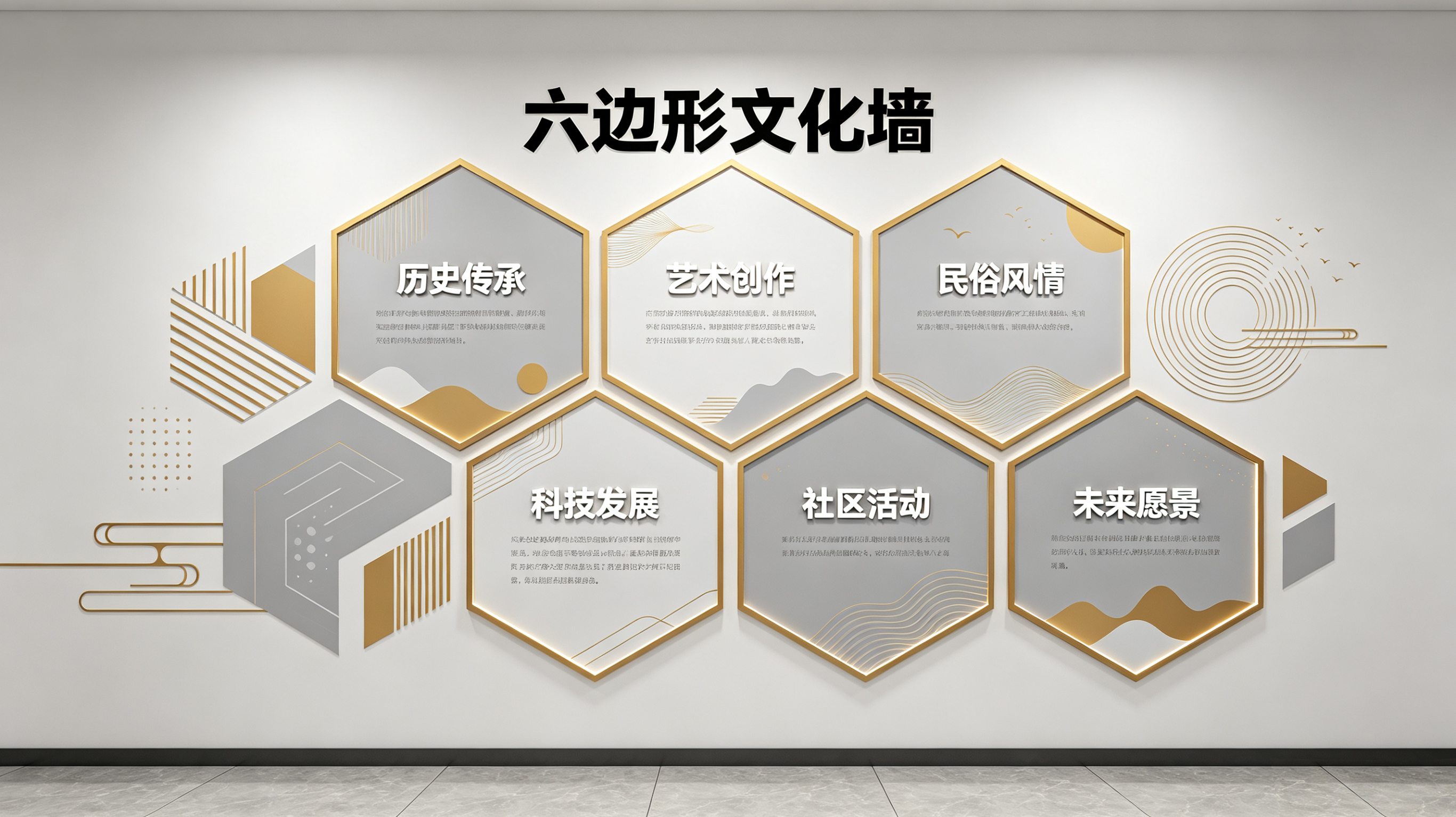 崇仁企业文化墙 | 六边形信息美学